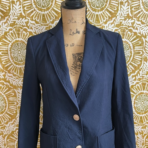 J. McLaughlin Benji Single-Breasted Amelia Cloth Blazer in Winter Navy $398 Sz 4 - Picture 2 of 14